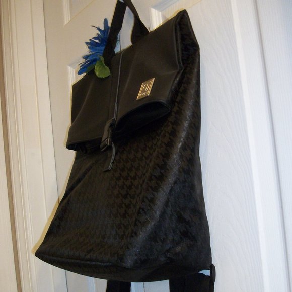 TANGER Large Unisex Back Houndstooth Backpack Computer Bag Tote - Picture 4 of 7